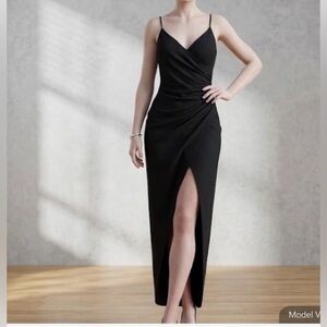 Emerald Sundae Black Maxi Dress with Spaghetti Straps